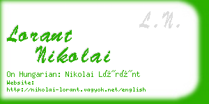 lorant nikolai business card